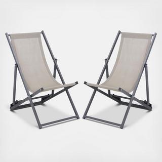 Breslin Outdoor Sling Chairs, Set of 2