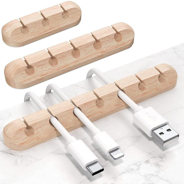 SOULWIT Cable Holder Clips, 3-Pack Cable Management Cord Organizer Clips Silicone Self Adhesive for Desktop USB Charging Cable Nightstand Power Cord Mouse Cable Wire PC Office Home