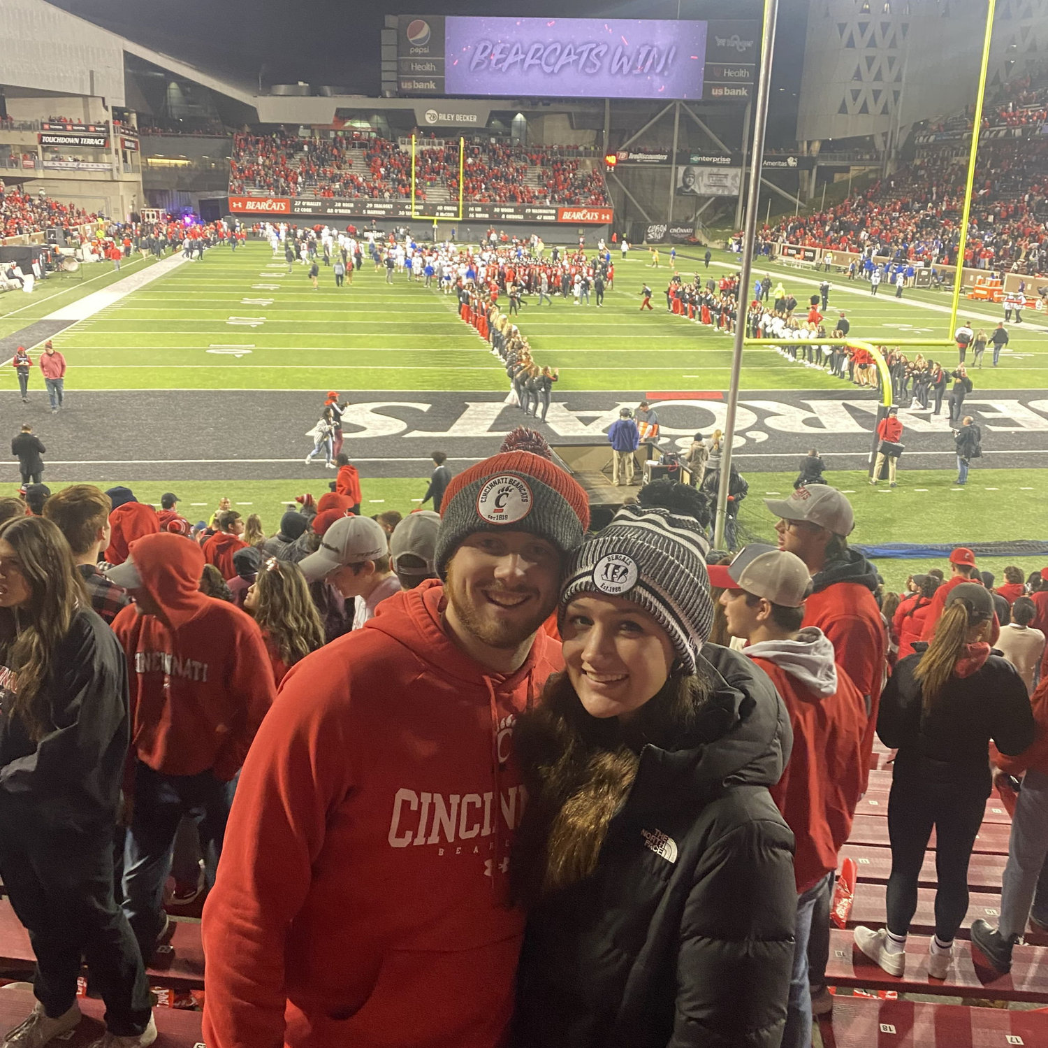 Our first Bearcats game together. This was before Maya knew she would be a Bearcat herself!