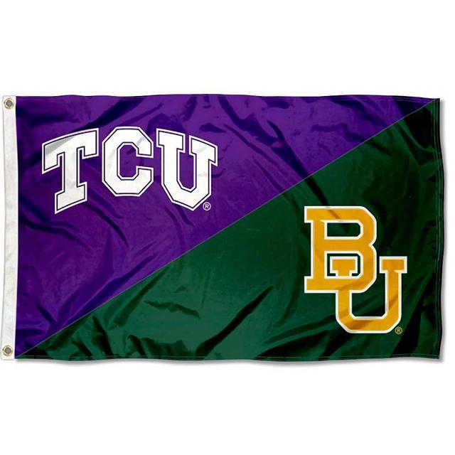 Texas Christian vs Baylor House Divided 3x5 Flag Rivalry Banner