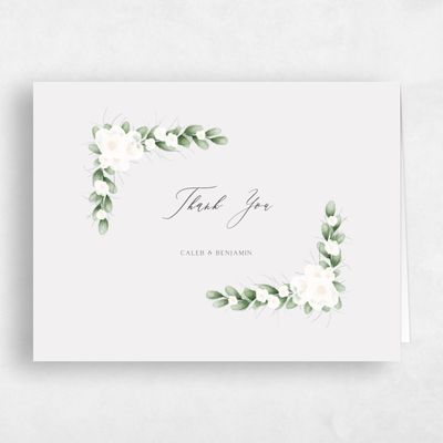 Grey Floral Wedding Thank You - Aldeney Landscape
