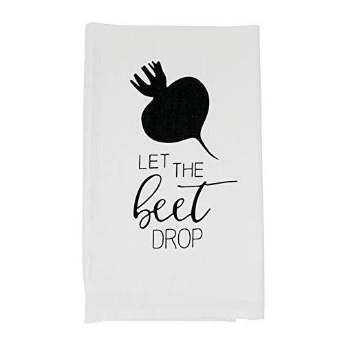 Nino and Baddow Funny Dishcloth Tea Towel Screen Printed Flour Sack Cotton Kitchen Table Linens Let The Beet Drop