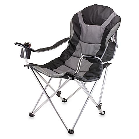 Picnic Time® Reclining Camping Chair in Black
