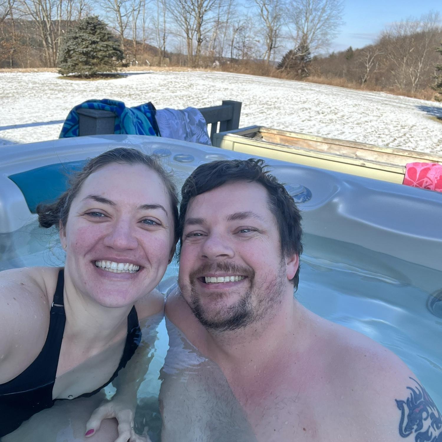 Hot tub + cold winter air = yes please!