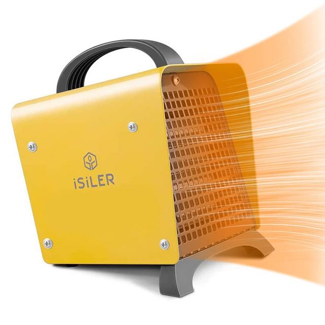 ISILER Space Heater, 1500W Portable Indoor Heater, Ceramic Space Heater Adjustable Thermostat Tip-Over Overheat Protection, Hot Cool Fan Electric Heater for Home Office Garage with ETL Certified