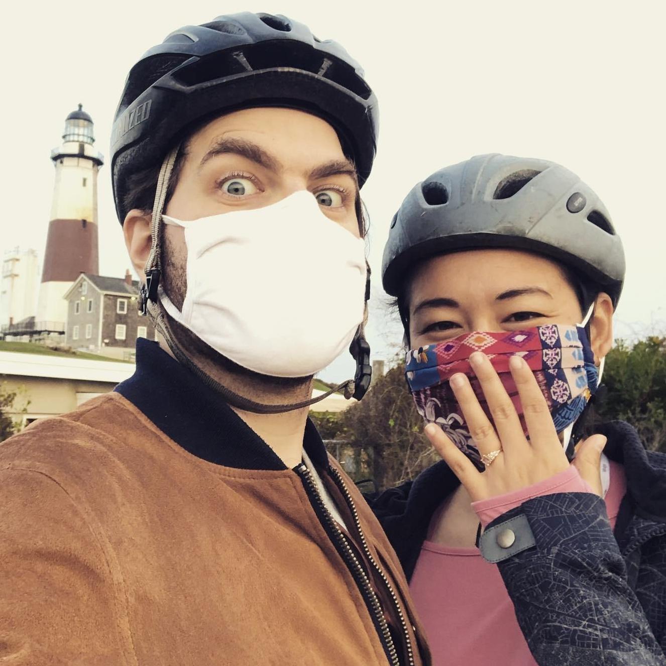 Right after we got engaged at the Montauk lighthouse!