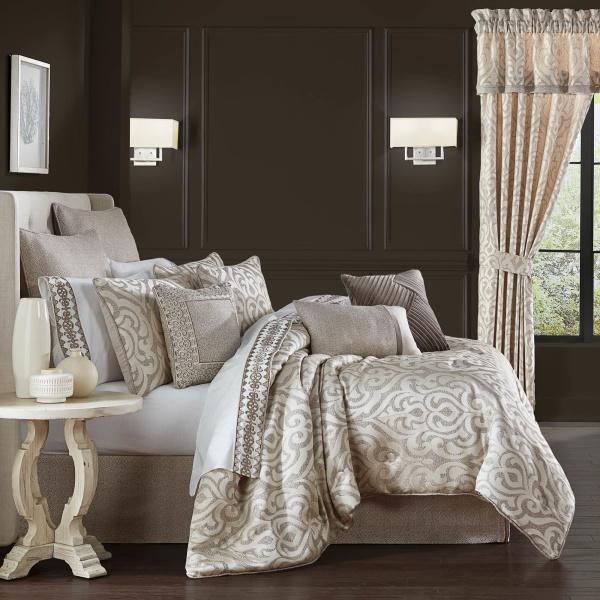 Milan Oatmeal Queen 4 Pieces Comforter Set