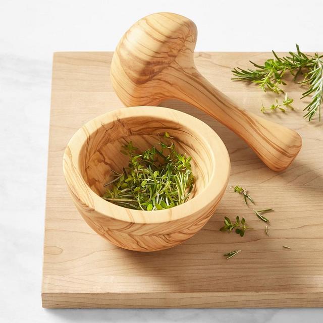 Williams Sonoma Small Mortar & Pestle, Olivewood
