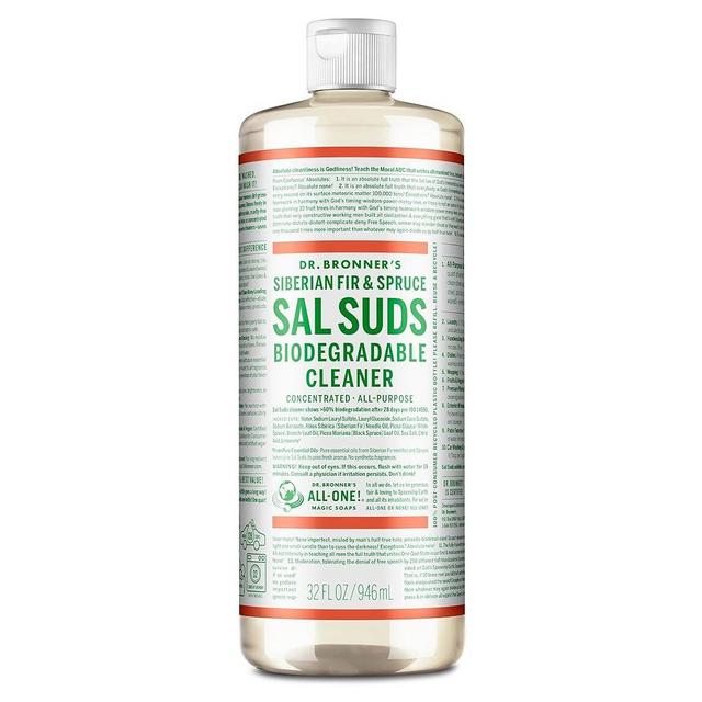 Dr. Bronner's - Sal Suds Biodegradable Cleaner (32 Ounce) - All-Purpose Cleaner, Pine Cleaner for Floors, Laundry and Dishes, Cuts Grease and Dirt