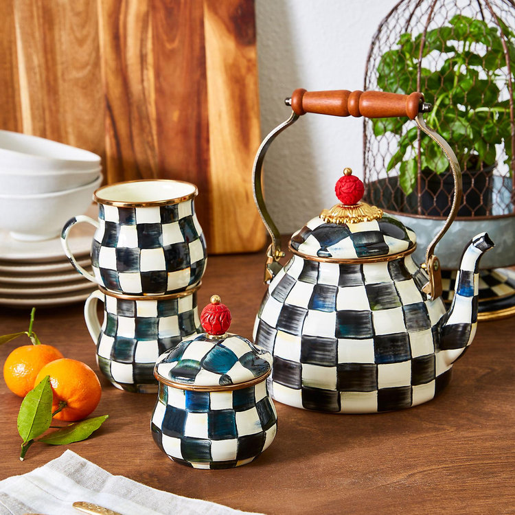マッケンジーチャイルズ　ケトル MacKenzie-Childs, Courtly Check Tea Kettle | Zola