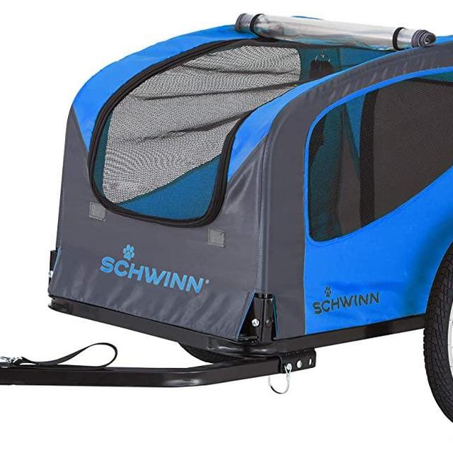 Schwinn Rascal Bike Pet Trailer, For Small and Large Dogs, Folding Frame Carrier, Quick Release Wheels, Universal Bicycle Coupler, Adjustable