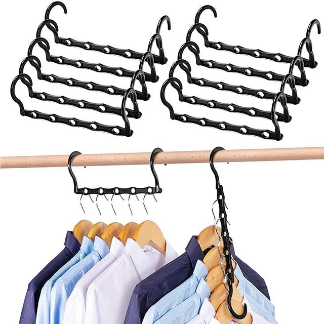 Hillicon Magic Hangers Space Saving Hangers 18 Pack, Clothes Hangers Space Saver, Closet Hanger Organizer for Small Space, Apartment Dorm Room Essentials (Black)