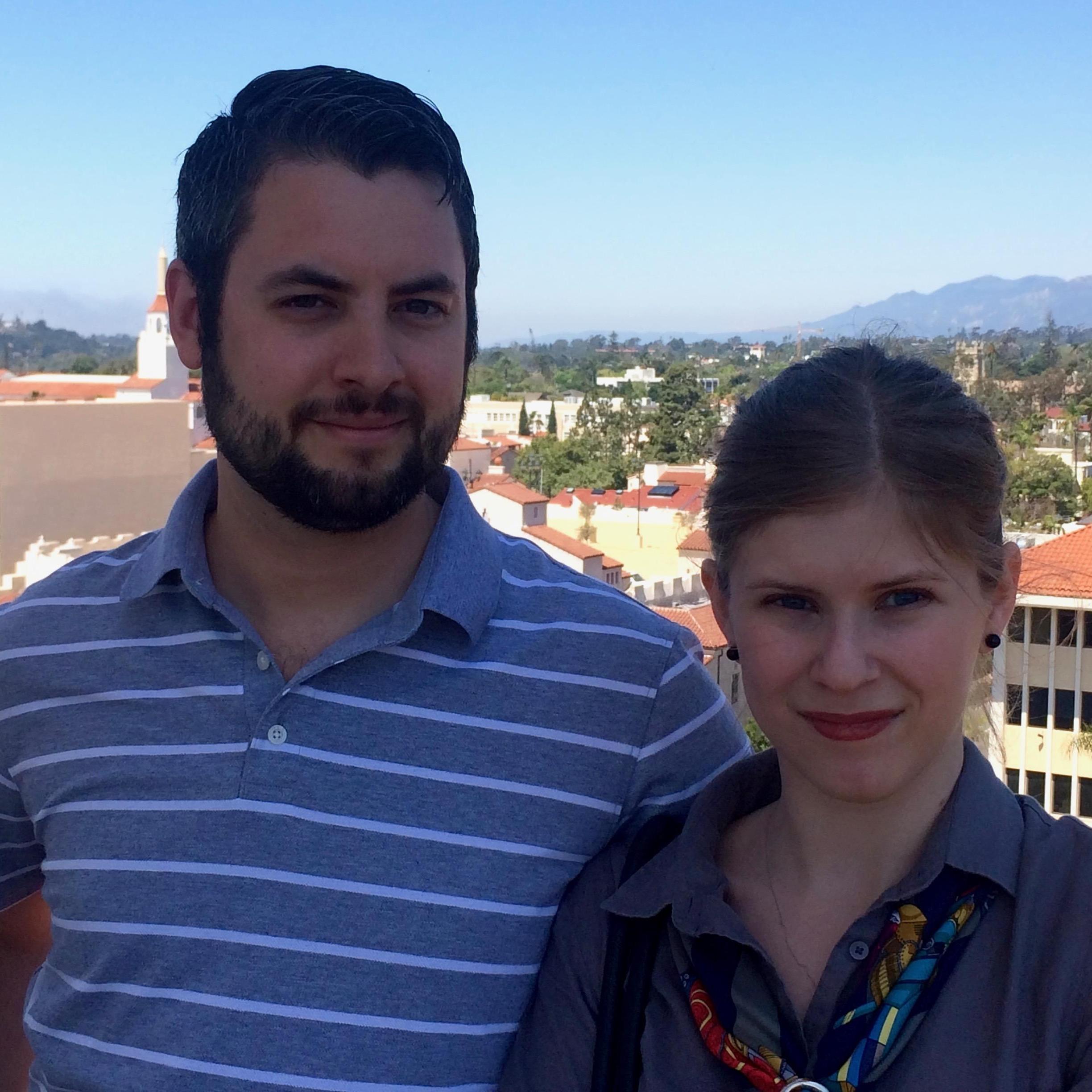 At the Santa Barbara Courthouse on Andrew's first trip to California