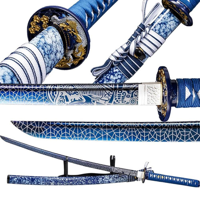 Kamaiwo-1045/1060 Clay Tempering high Carbon Steel Hademade Heat Tempered Full Handmade Hand Forged Japanese Katana Authentic，Sword Real Weapons，Full Tang,Functional,Practical Sharp