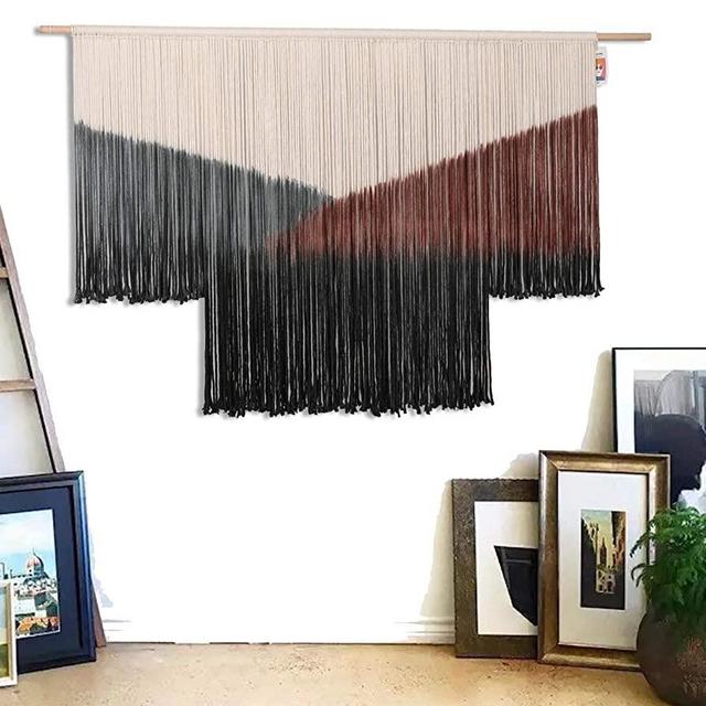 Flber Large Wall Hanging Tie-Dye Geometric Décor Colorful Bohemian Yarn Tapestry Home Wall Boho Décor 59" Wx35 L