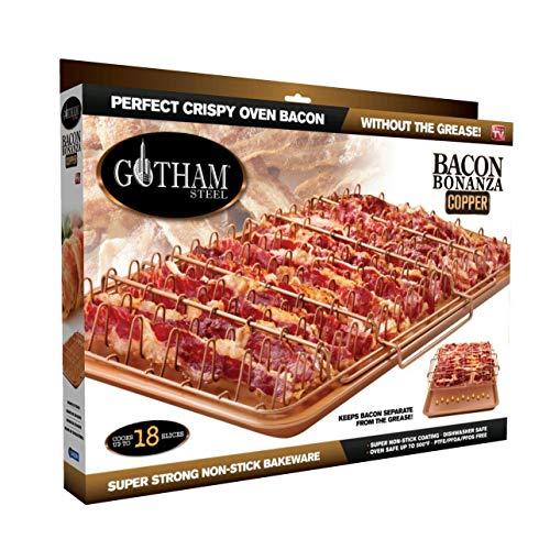 Gotham Steel 1937 Bonanza XL Healthier Perfectly Crispy Oven-Bacon Drip Rack Tray with Pan with Nonstick Easy Clean Surface – As Seen on TV