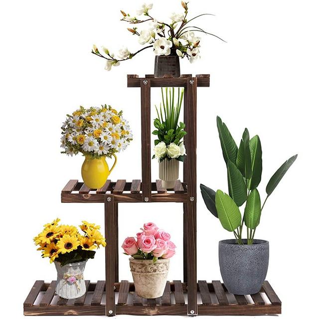 GEEBOBO 3 Tier Plant Stand,Large Multi Tiered Plant Shelf for Multiple Plants,Indoor Flower Pots Stand,Outdoor Plant Shelvs Rack Holder