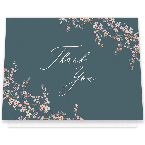そらさん♡Thankyou Sakura Landscape | White | Zola Thank You Cards