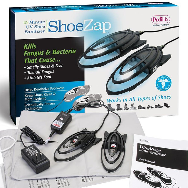 Pedifix ShoeZap Clinically Proven Germicidal Light Technology, 15 Minute UV (Ultraviolet) Shoe Sanitizer that Eliminates Odor Causing Germs, Bacteria, and Fungus