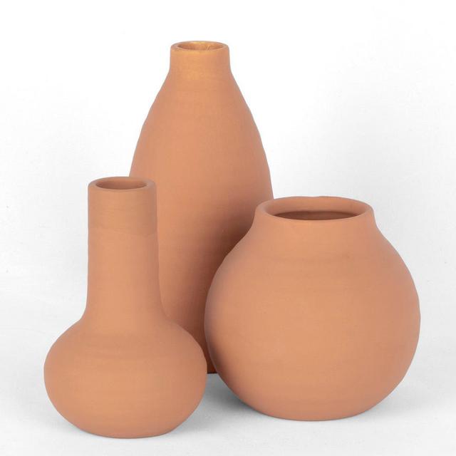 Set of 3 Terracotta Vases
