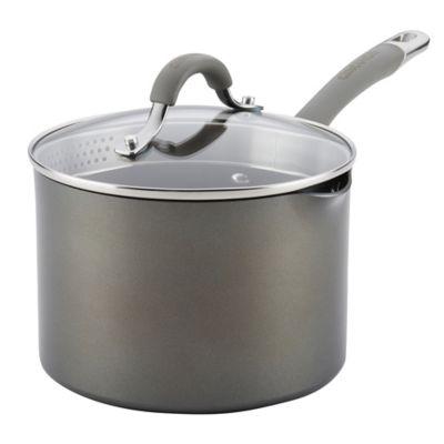 Circulon® Elementum™ Nonstick 3 qt. Hard-Anodized Covered Saucepan in Oyster Grey