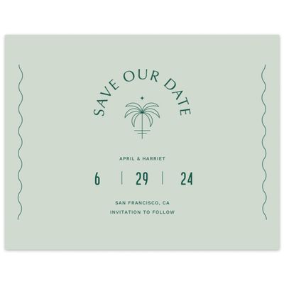 Light Sage, Green Wedding Digital Save the Date - Monraz Landscape