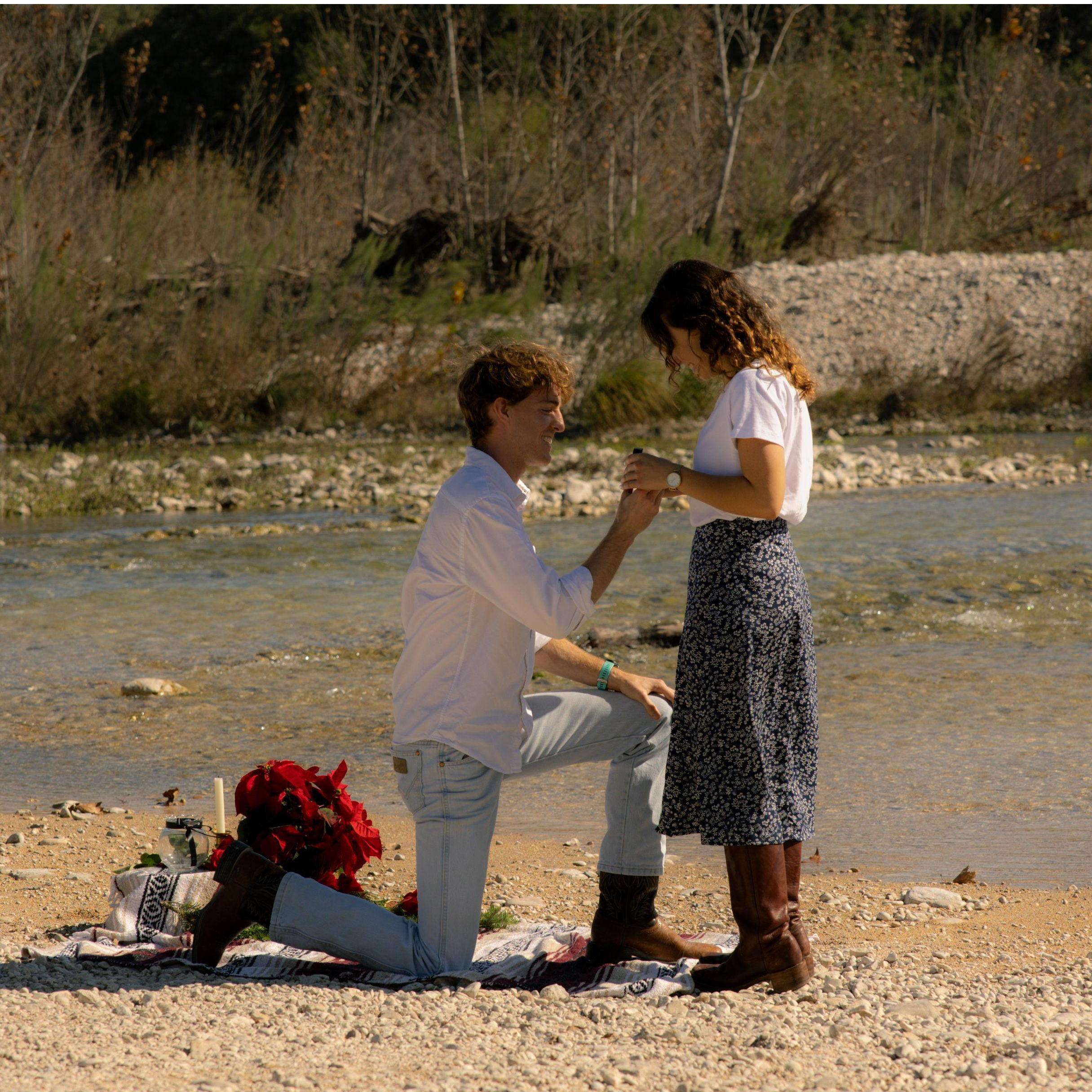 Nathan very thoughtfully proposed on the Nueces River.