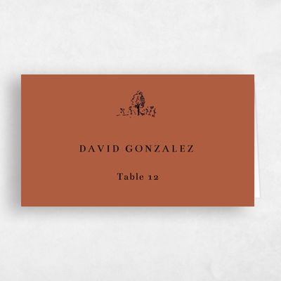 Burnt Orange Wedding Place Card - Rue