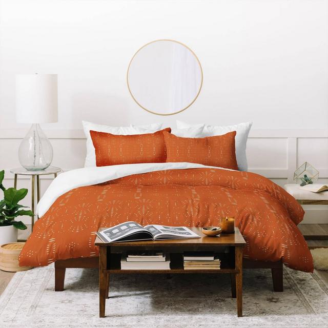 Full/Queen Grace Saona Pattern Terracota Duvet Set - Deny Designs