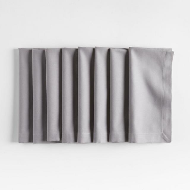 Aspen Frost Grey Cotton Napkins, Set of 8