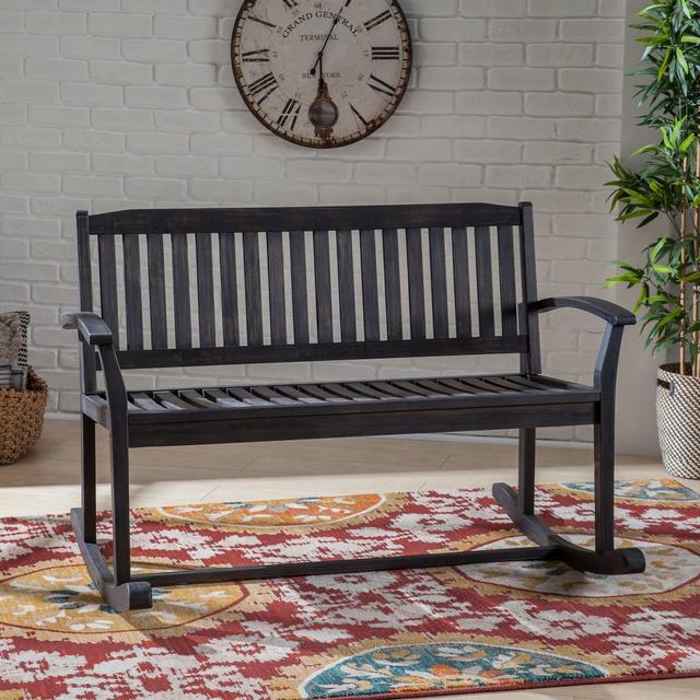 Outdoor Candleick Rocking Solid Wood Bench