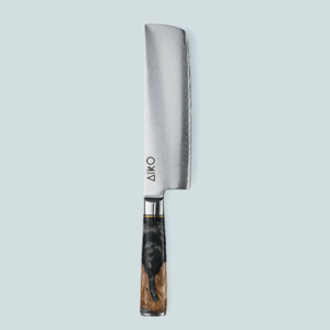 Aiko Black Damascus Steel Knife with Coloured Black Resin Handle | 6.7 inch Nakiri Knife