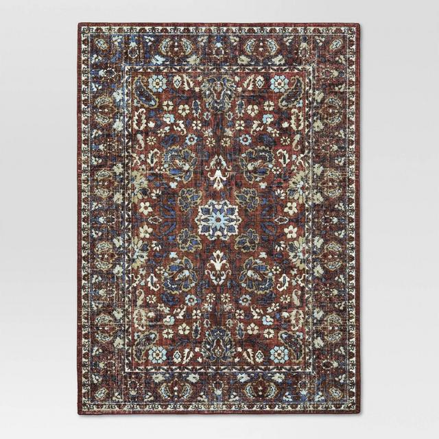 5'X7' Floral Tufted Area Rug Red - Threshold™