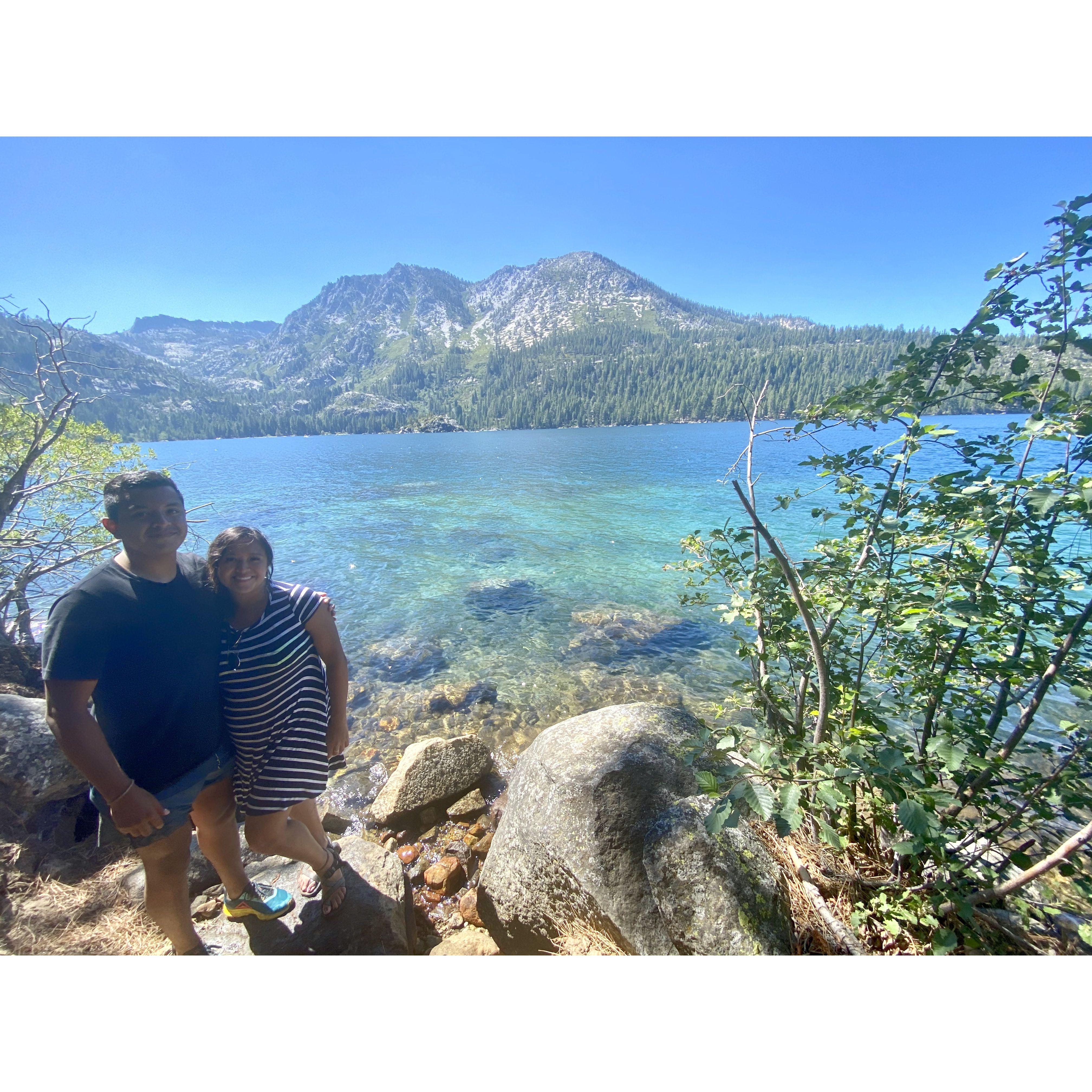 His first camping trip in Lake Tahoe