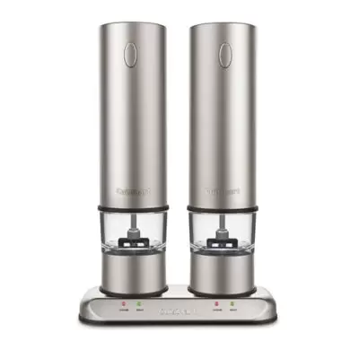 Cuisinart® Rechargeable Electric Salt & Pepper Mill Set in Brushed Stainless Steel