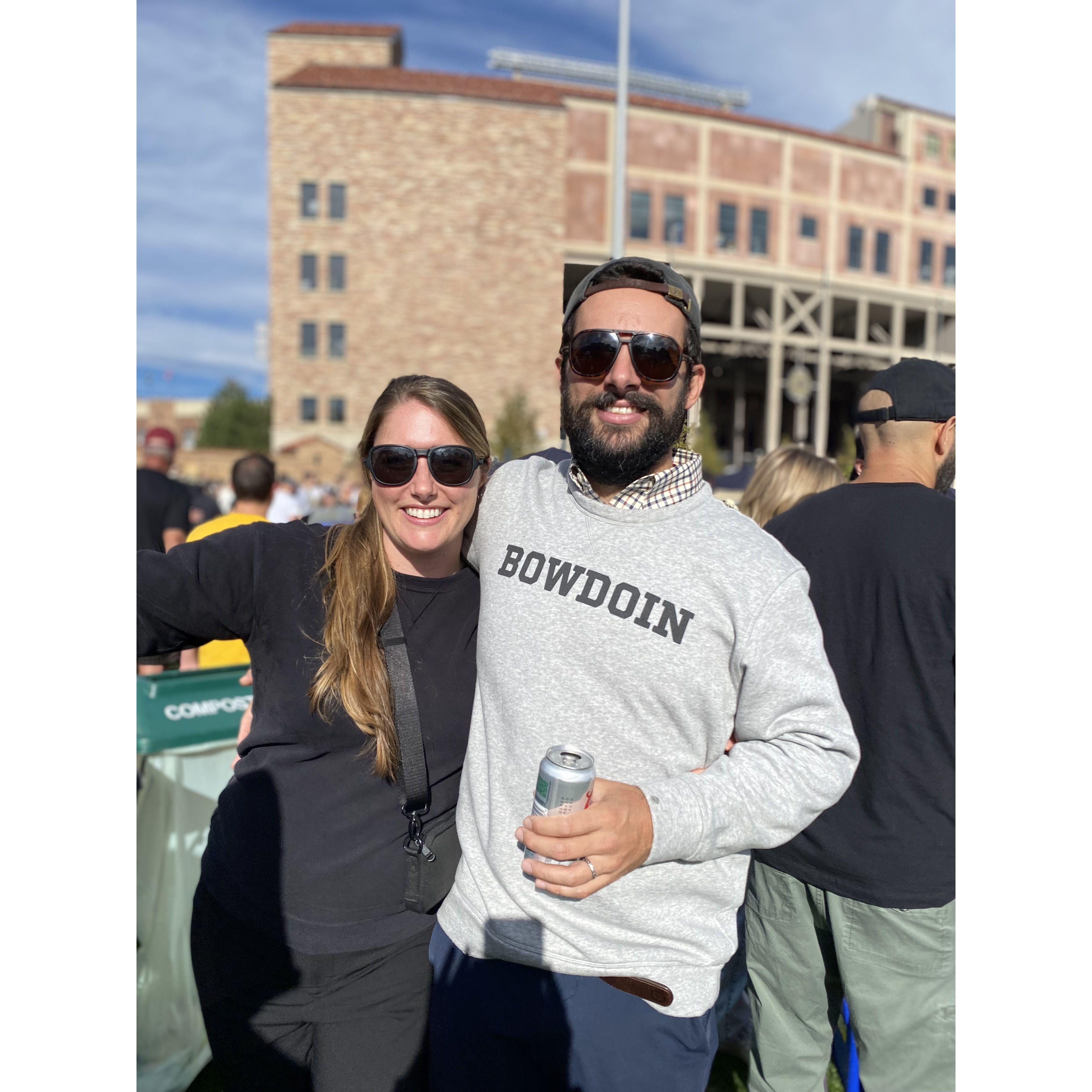 At a CU football game for Lizzy's birthday (Sko' Buffs!)