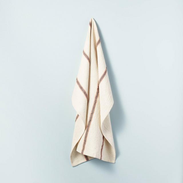 Tonal Stripe Flour Sack Kitchen Towel Brown/Orange/Natural - Hearth & Hand™ with Magnolia