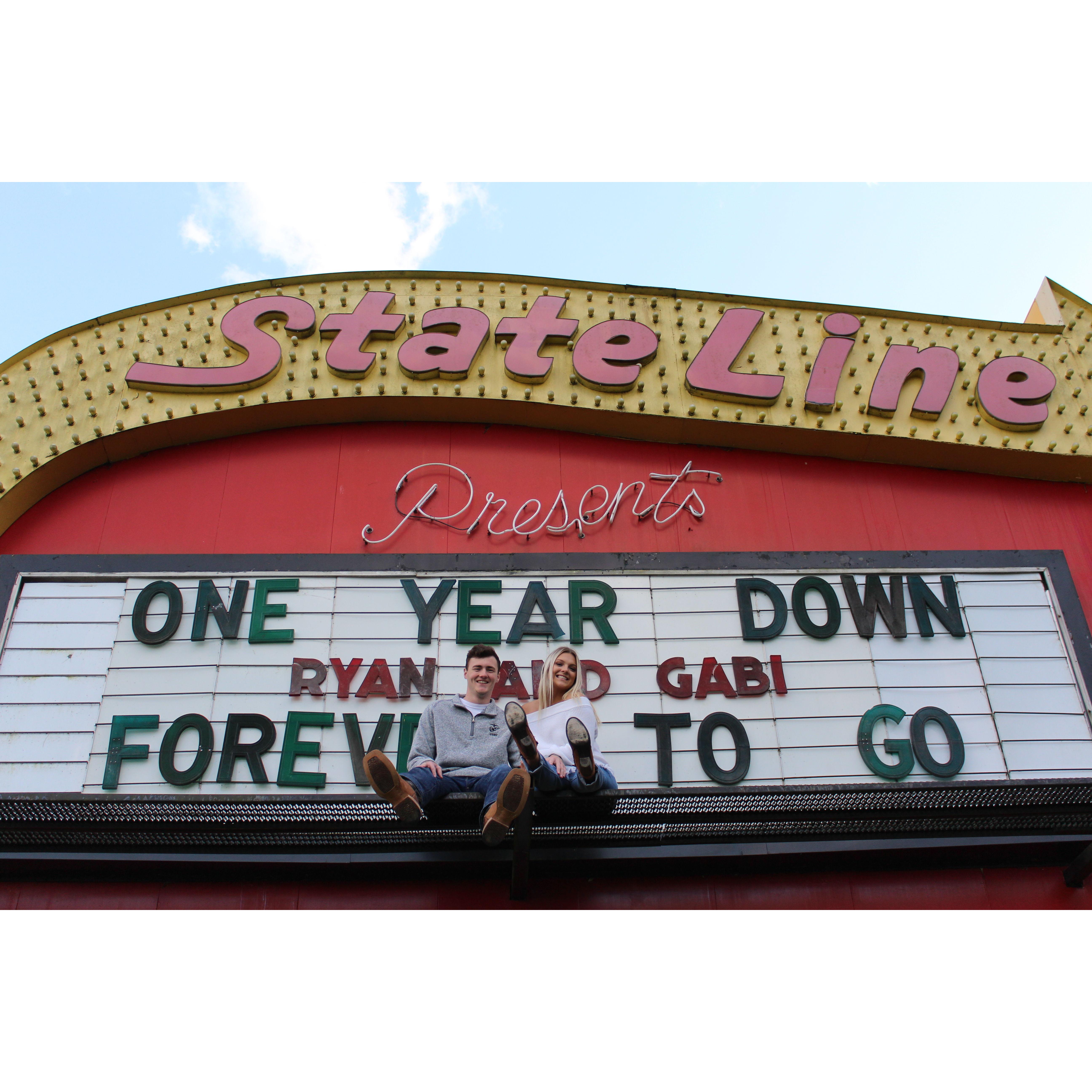 our one year anniversary