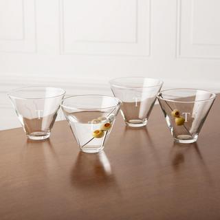 Personalized Stemless Martini Glass, Set of 4