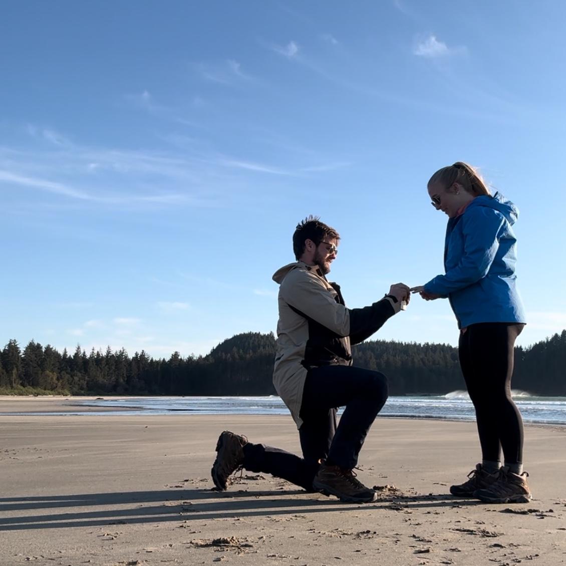 Steve proposed at Sooes Beach on our Washington trip