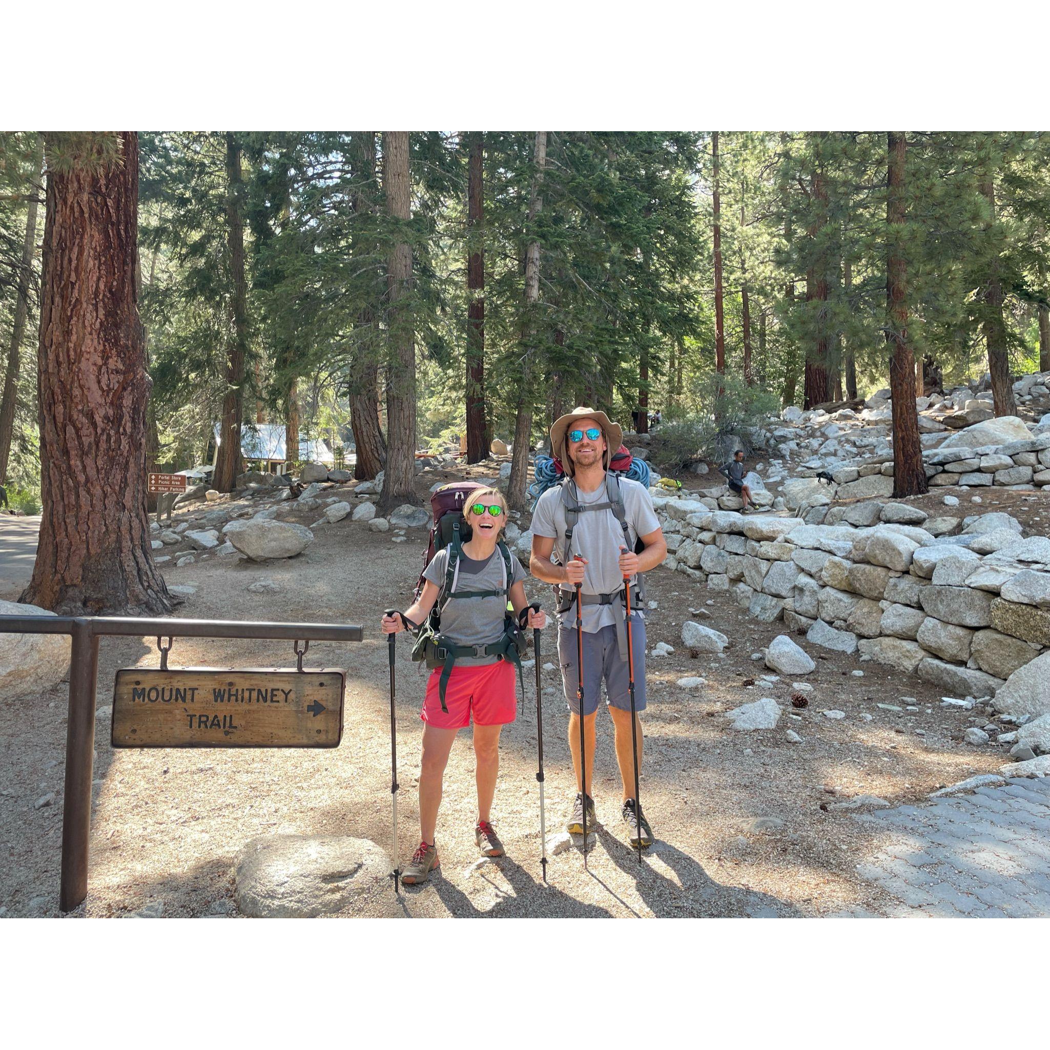Happy face before getting lost on a scree field on the way up Mt. Whitney