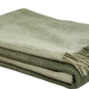 Horizon Micro Plaid Alpaca Wool-blend Throw - Room & Board - Sage color