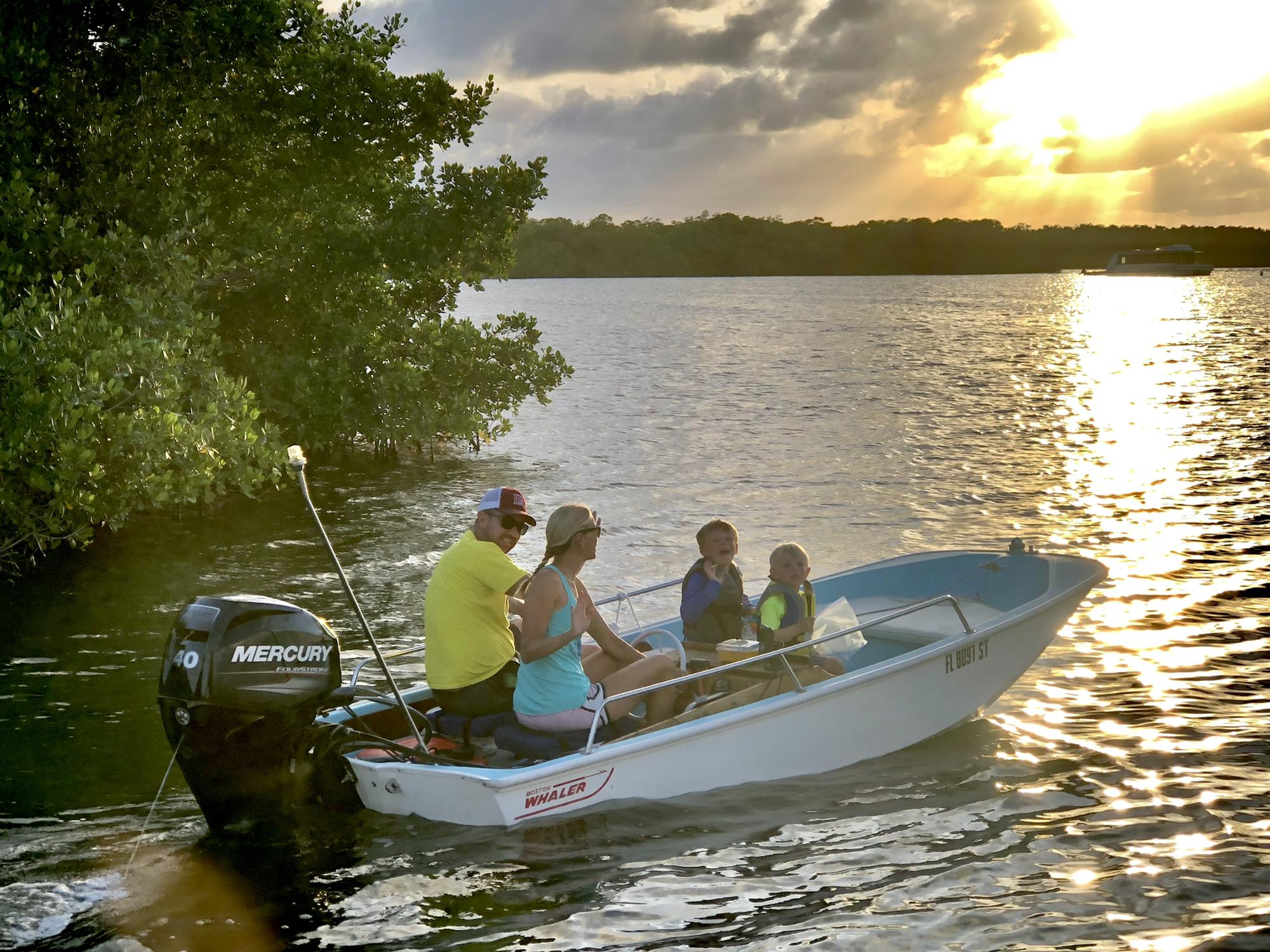 Captain Morgan taking the family out for a sunset cruise in Islamorada