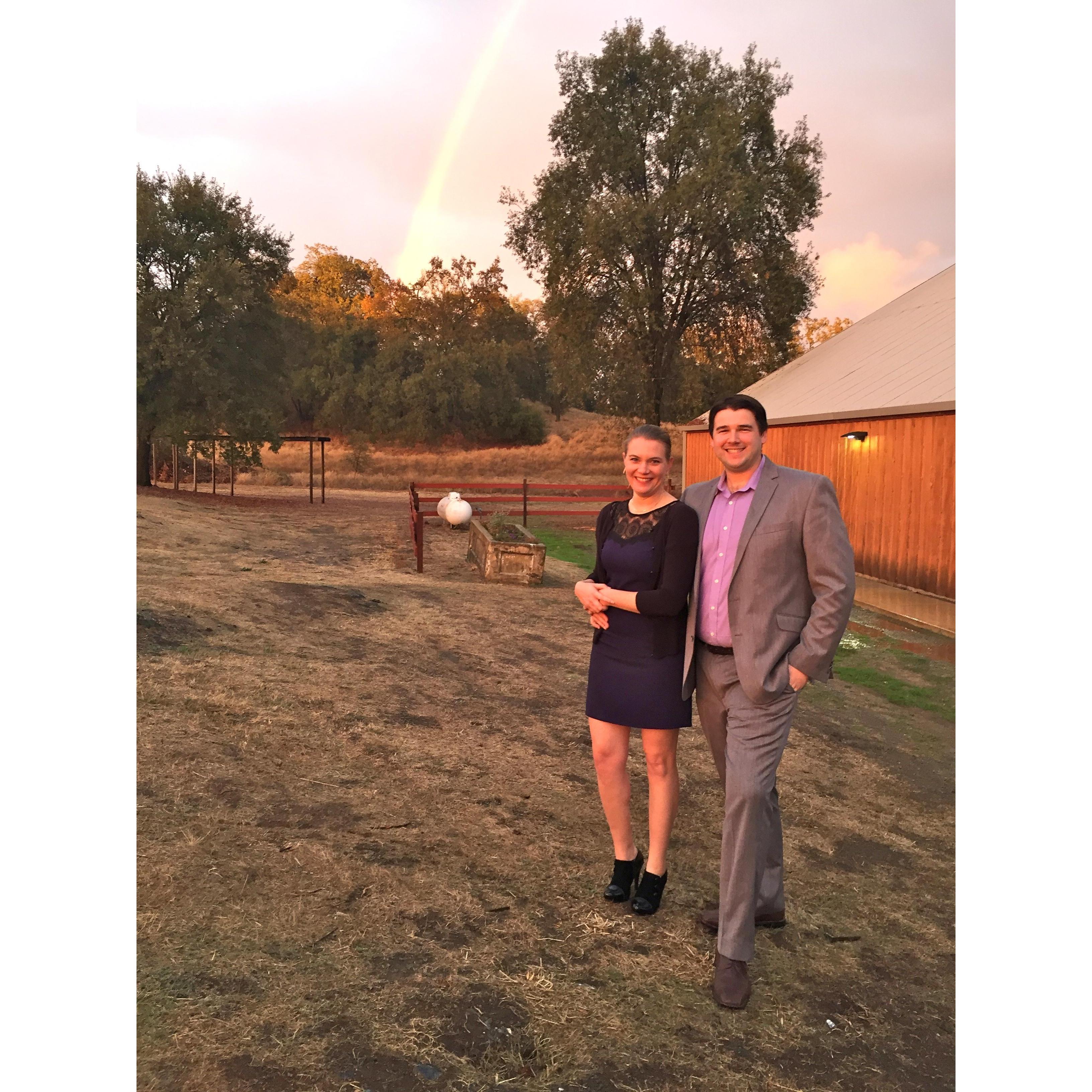 Taking a moment to capture a rainbow photo at Dana and Ken Fischl's wedding 2017.