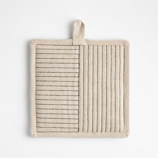 Hanno Embroidered Organic Cotton Pot Holder, Set of 2