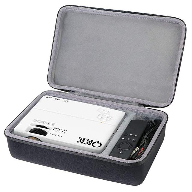 co2crea Hard Travel Case for QKK Mini Projector 4500Lumens Portable LCD Projector / QKK [2020 Upgrade 4200Lux] Potable Mini Projector
