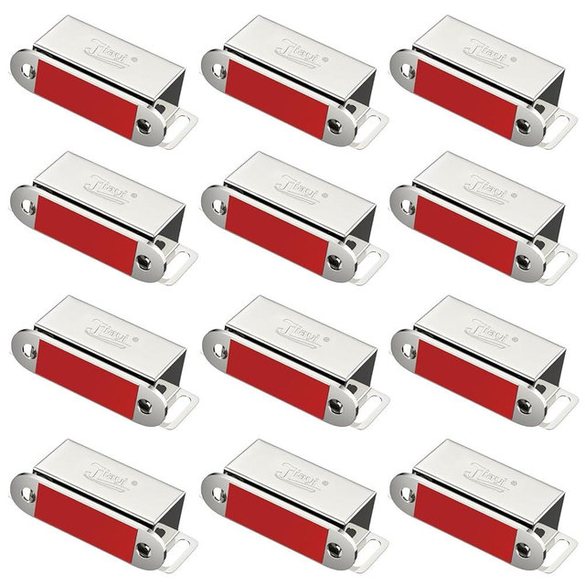 Cabinet Magnets Jiayi 12 Pack Magnetic Door Catch Stainless Steel Kitchen Cabinet Magnetic Catch Drawer Magnet for Cabinet Door Cupboard Magnetic Closures for Cabinet Magnetic Latches Cabinet Closer