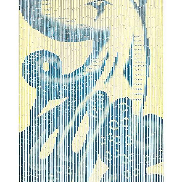 TACHILC Octopus Bamboo Bead Door Curtain, Beaded Doorway Curtain, Bamboo Curtain for Door Decoration