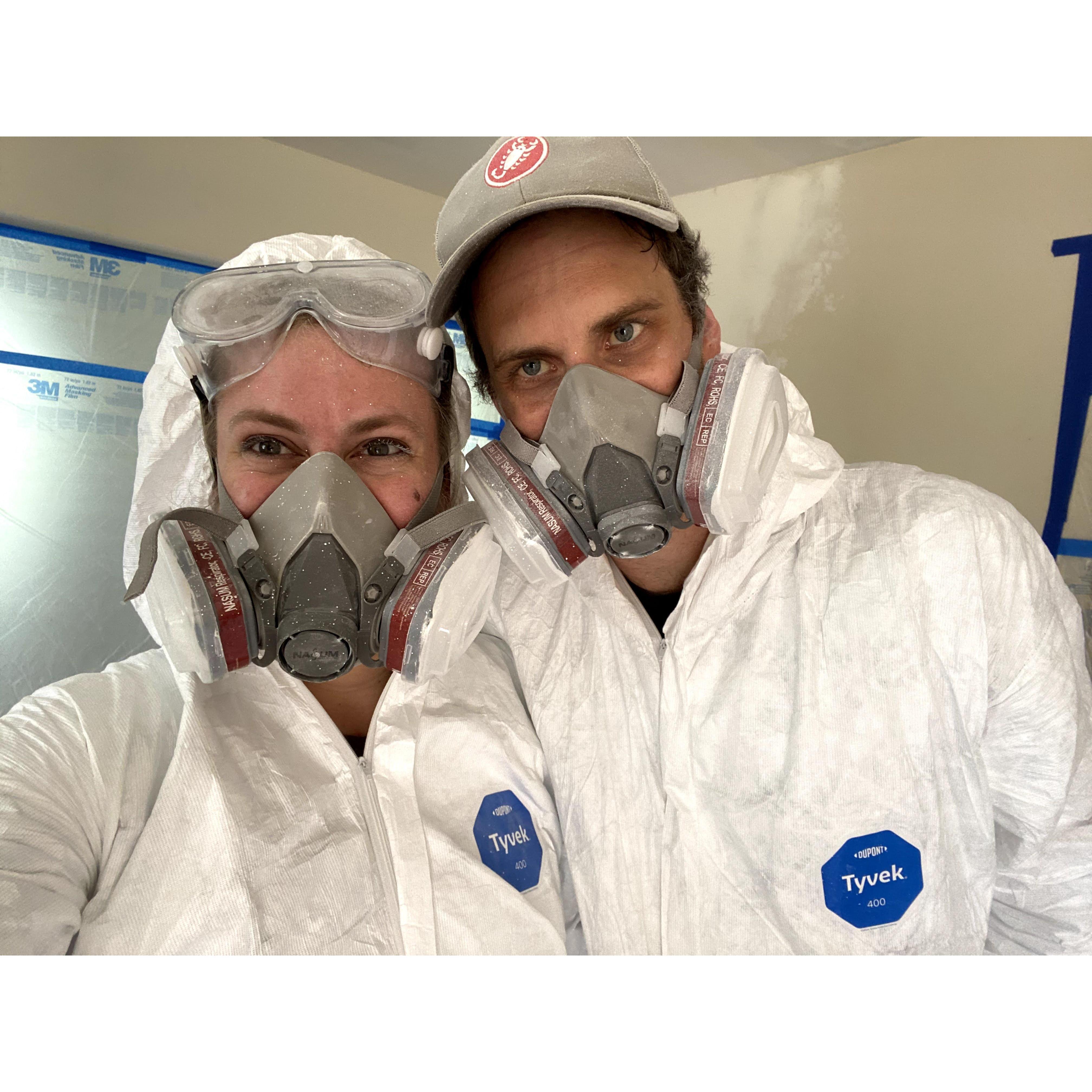 Suited up to paint our house!