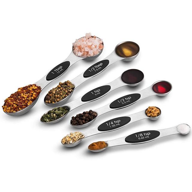 NutriChef 6-Piece Stainless Steel Measuring Spoon Set